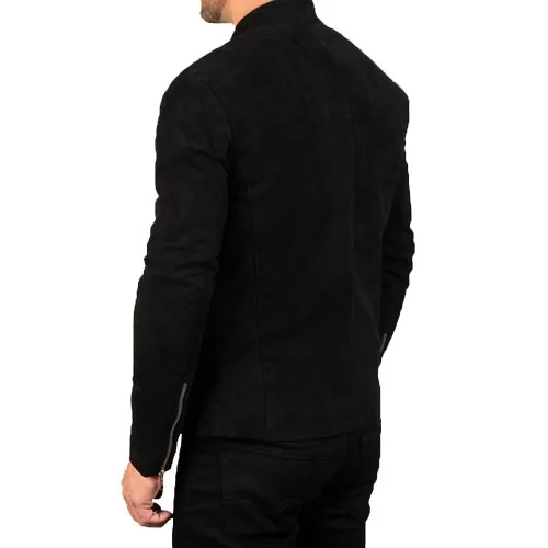 Charcoal Black Suede Jacket - Image 3