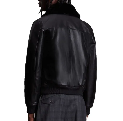 George Shearling Aviator Leather Jacket