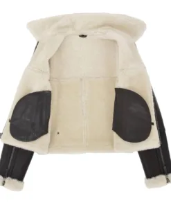 Womens Elsie Brown Sheepskin Aviator RAF Pilot Leather Jacket