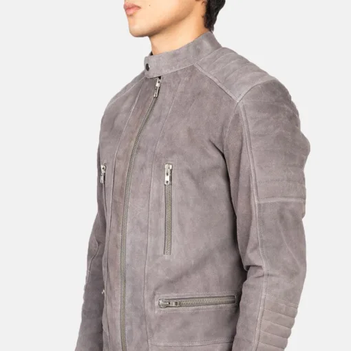 Damian Grey Suede Biker Leather Jacket