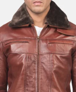 Evan Hart Fur Brown Leather Jacket