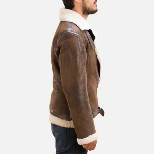 Forest Double Face Shearling Leather Jacket - Image 3