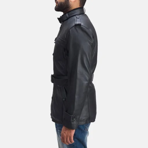 Hunter Black Leather Jacket - Image 5