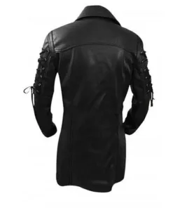 Gothic Steampunk Matrix Black Leather Trench Coat