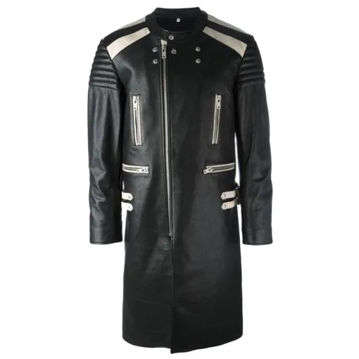 Biker Style Long Length Coat