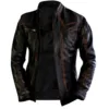 Cafe Racer Vintage Distressed Brown Leather Jacket
