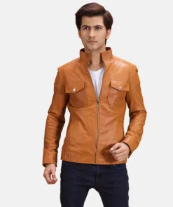 Voltex Brown Leather Biker Jacket