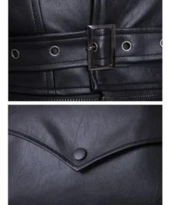 Laced Military Gothic Leather Jacket