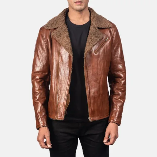Alberto Shearling Brown Leather Jacket - Image 2