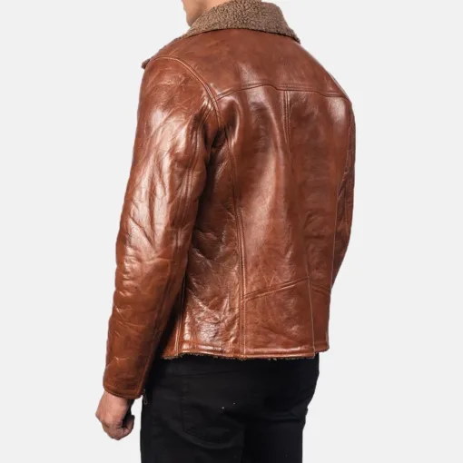 Alberto Shearling Brown Leather Jacket - Image 4