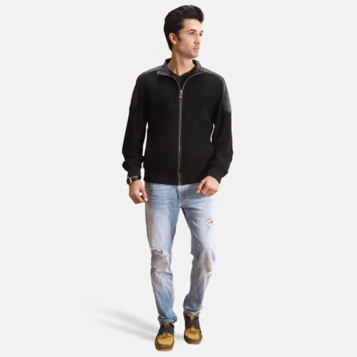 Ethan Hybrid Suede Leather Bomber Jacket - Image 2