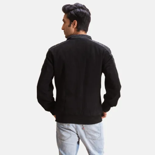 Ethan Hybrid Suede Leather Bomber Jacket - Image 4