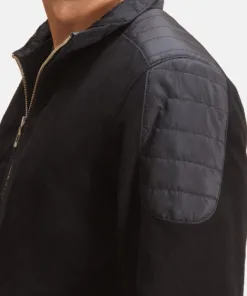 Ethan Hybrid Suede Leather Bomber Jacket