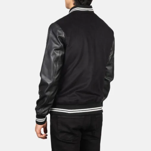 Harrison Black Hybrid Varsity Jacket - Image 4