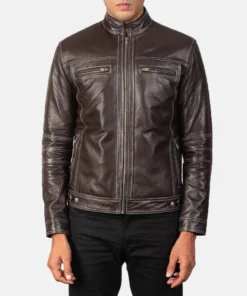 Youngster Brown Leather Biker Jacket