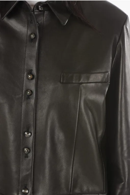 Women Soft Leather Shirt - Image 2
