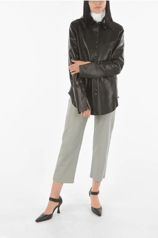 Women Soft Leather Shirt - Image 4