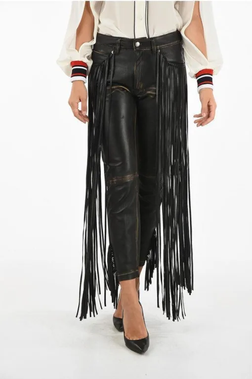 Fringed Leather Jolly Pants