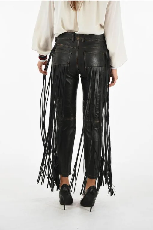 Fringed Leather Jolly Pants